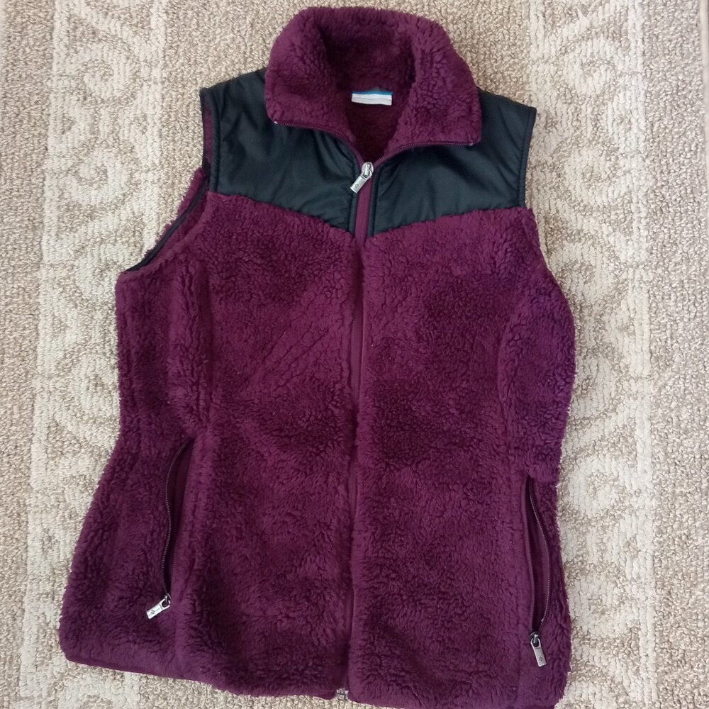 Columbia Vest Women's Size Small S Fleece Fluffy Full Zip - Picture 1 of 6